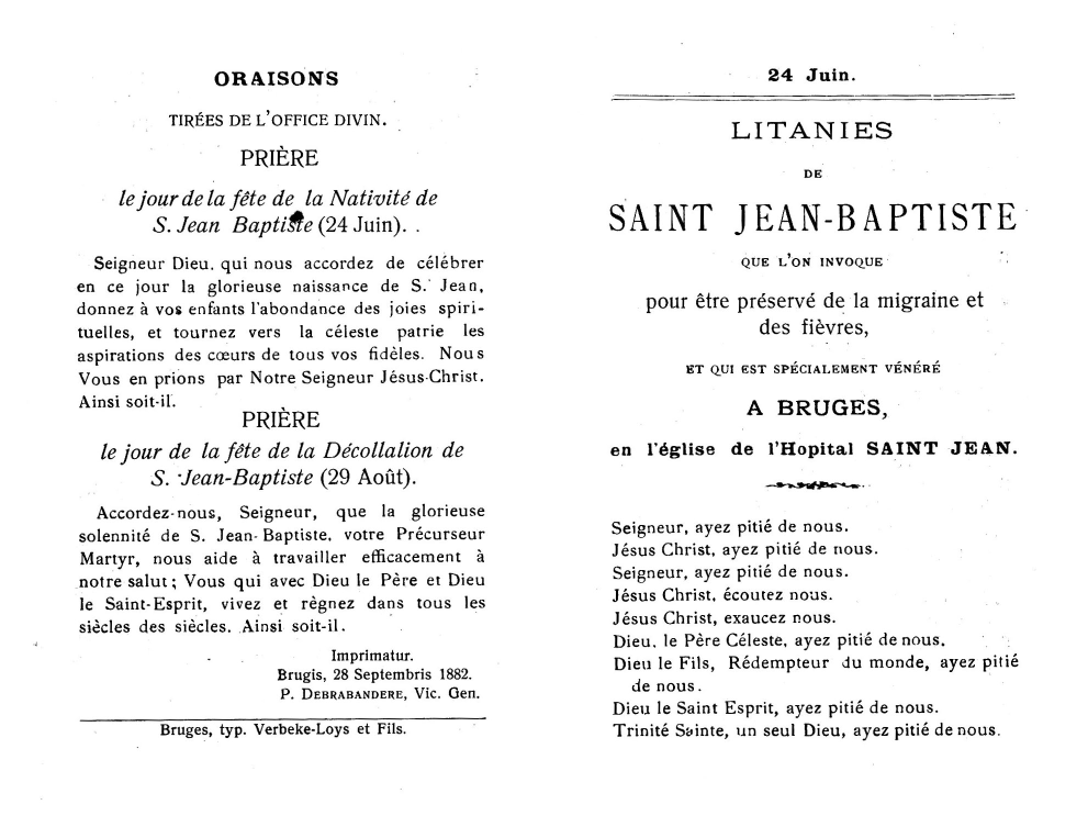 Litanies de Saint Jean Baptiste