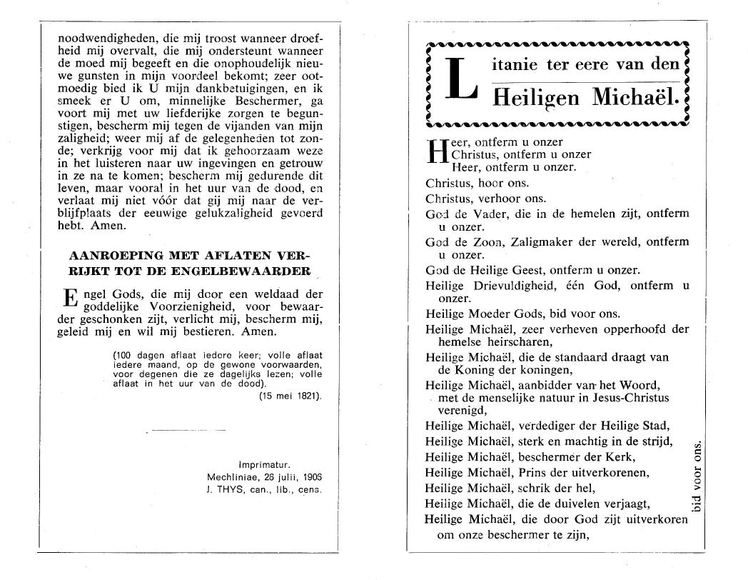 Litanie Heilige Michaël