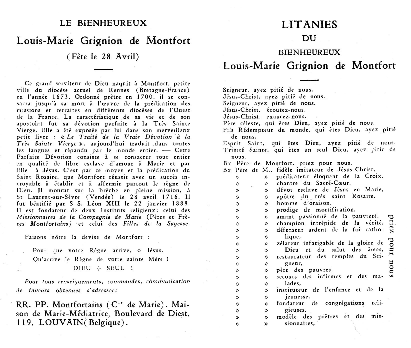 Litanies Louis Marie de Montfort