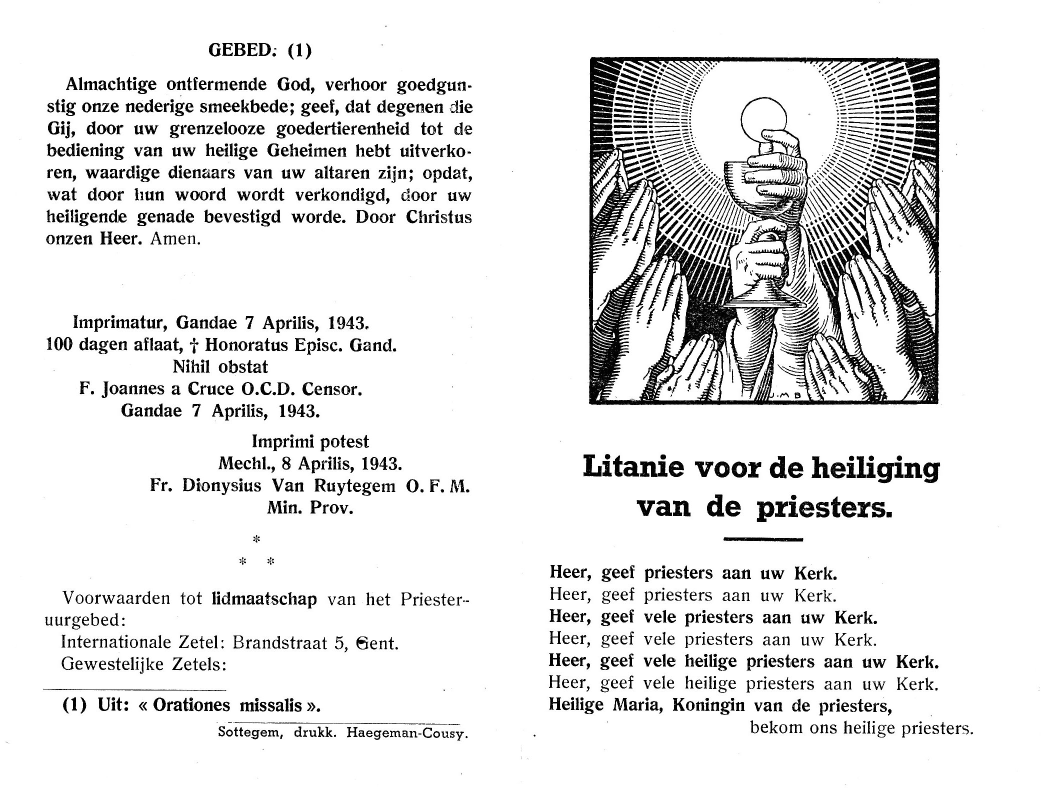 Litanie heiliging van de priesters