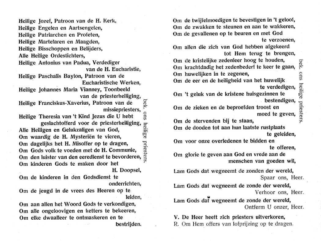 Litanie heiliging van de priesters