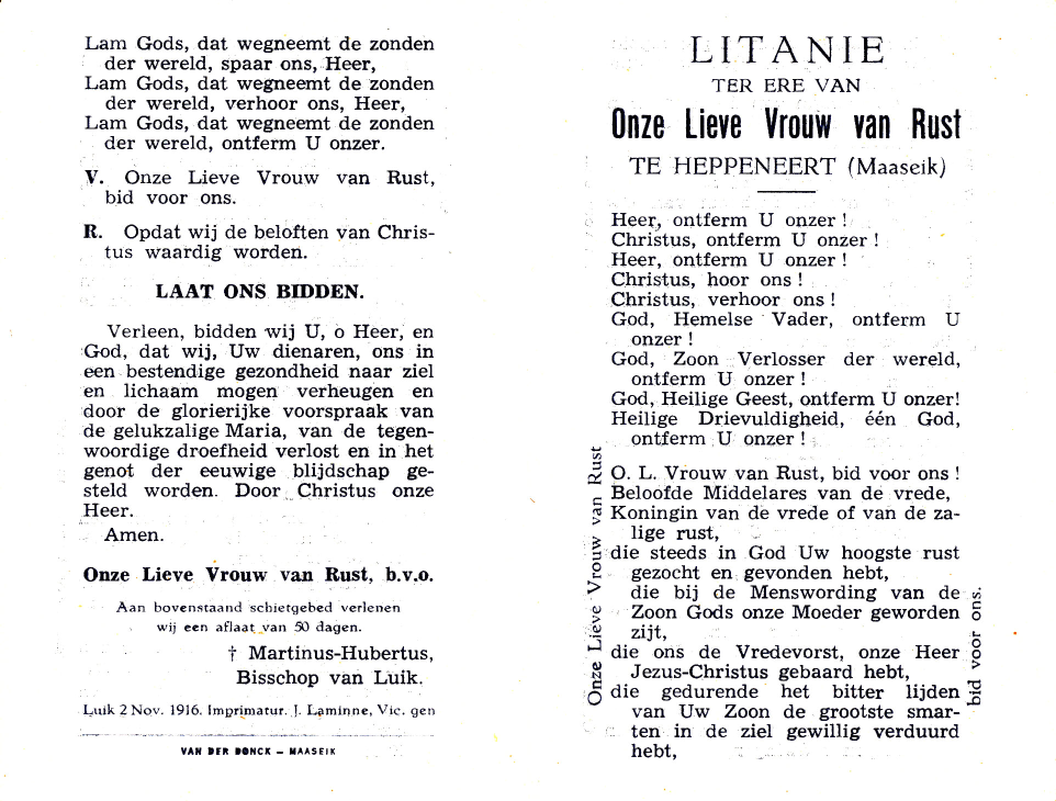 Litanie OLV van Rust