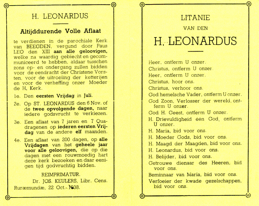 Litanie van den H Leonardus