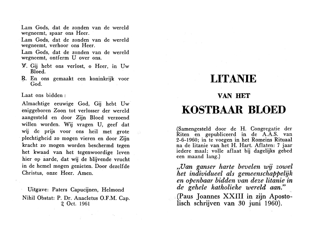 Litanie van het kostbaar Bloed