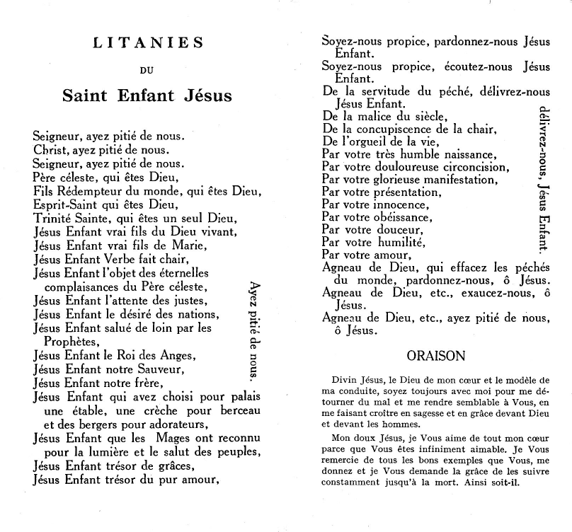Litanies du Saint Enfant Jésus