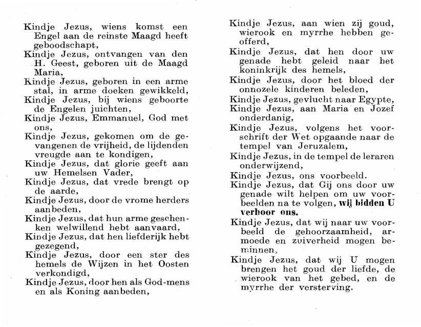Litanie van het goddelijk Kindje Jezus