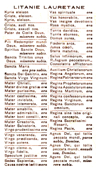 Litanie Allerheiligst Sacrament